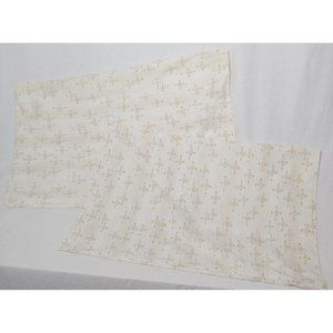 Vintage Pillowcases Pair Standard Size Tan Brown Geometric Southwest Natural EUC